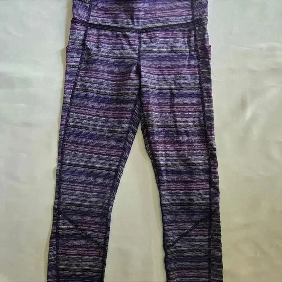 Lululemon Pace Rival Crop Legging- Space Dye Twist Violet Multi Size 6 - Picture 5 of 11